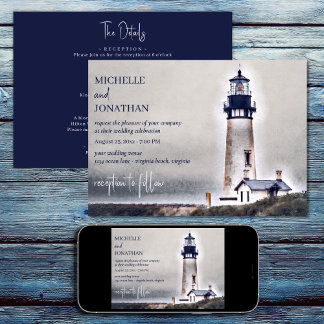 Invitation Lighthouse Plage nautique tout en un Mariage