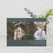 Invitation Ligne Art 2 Photo Emerald Graduation Party (Debout devant)