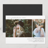 Invitation Ligne Art 2 Photo Graduation Party (Devant / Derrière)