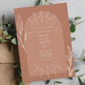 Invitation Ligne Art Arch Script Terracotta Botanique