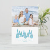 Invitation Ligne Art Vacances Noël arbres photo (Debout devant)