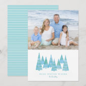 Invitation Ligne Art Vacances Noël arbres photo (Devant / Derrière)