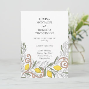 Invitation Ligne artistique Heritage Lemon Mariage méditerran