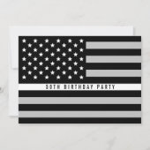 Invitation Ligne blanche mince EMS EMT Drapeau Anniversaire (Devant)