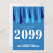 Invitation Ligne bleue de Tassels Photo Graduation (Devant)