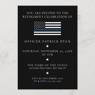 Invitation Ligne Bleue Mince Police noire Drapeau Parti de re