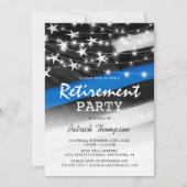 Invitation Ligne bleue mince | Retraite de la police (Devant)