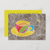 Invitation ligne COFFEE rétro (Devant / Derrière)