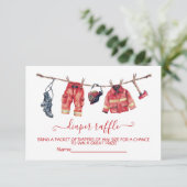 Invitation Ligne de Baby shower de pompier de marque (Debout devant)