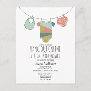 Invitation Ligne de Baby shower neutre virtuel en ligne