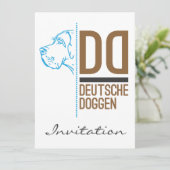 Invitation Ligne de logo Grand Danois (Debout devant)