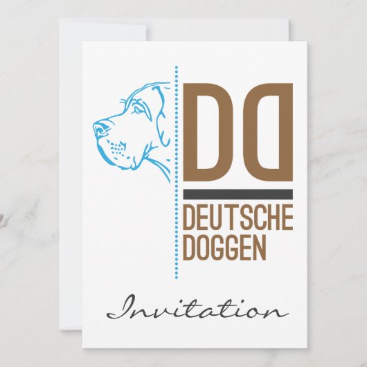 Invitation Ligne de logo Grand Danois (Devant)