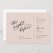 Invitation Ligne De Script Moderne Bloquer La Nuit Avant Invi (Devant / Derrière)