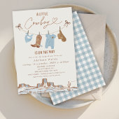 Invitation Ligne de Vestiaire Bleue Ouest Baby shower Petit C
