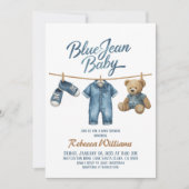 Invitation Ligne de Vestiaire Occidentale Denim Baby shower B (Devant)