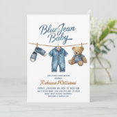 Invitation Ligne de Vestiaire Occidentale Denim Baby shower B (Debout devant)