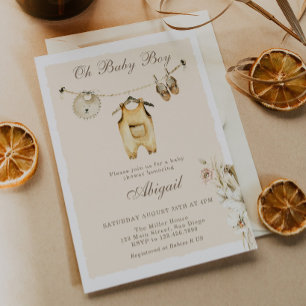 Invitation Ligne de vêtements bébé garçon herbe de Pampas Bab