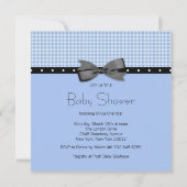 Invitation Ligne de Vêtements Bleu Noir Baby Boy Douche (Dos)