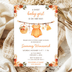 Invitation Ligne de vêtements d'automne pour bébé fille Baby