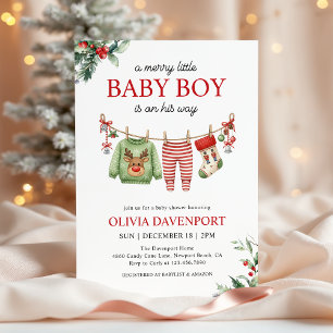 Invitation Ligne de vêtements de Noël Merry Little Boy Baby S