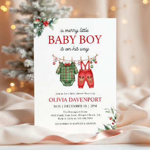 Invitation Ligne de vêtements de Noël Merry Little Boy Baby S