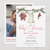 Invitation Ligne de vêtements de Noël Photo Code QR Baby show (Devant / Derrière)