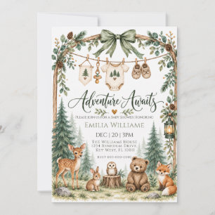 Invitation Ligne de vêtements pour bébé Woodland Adventure Ba
