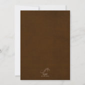 Invitation Ligne élégante Lin Floral Espresso Mariage Brown (Dos)