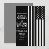 Invitation Ligne gris mince Agent correctionnel Mariage du dr (Devant / Derrière)