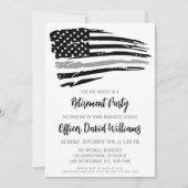 Invitation Ligne mince Grey Agent correctionnel Retraite (Devant)