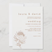 Invitation Ligne minimaliste moderne Mariage Protea tiré (Devant)