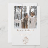 Invitation Ligne minimaliste moderne Mariage Protea tiré (Dos)