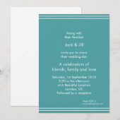 Invitation Ligne simple (aqua) 5x7 (Devant / Derrière)