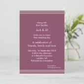 Invitation Ligne simple (aubergine) 5x7 (Debout devant)