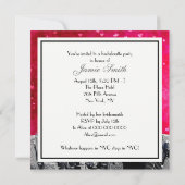 Invitation Ligne Skyline NYC Etched #2 Rose Red Heart Bachelo (Dos)