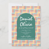Invitation Ligne Super Retro 70 avec Mariage QR (Devant)