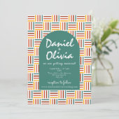 Invitation Ligne Super Retro 70 avec Mariage QR (Debout devant)