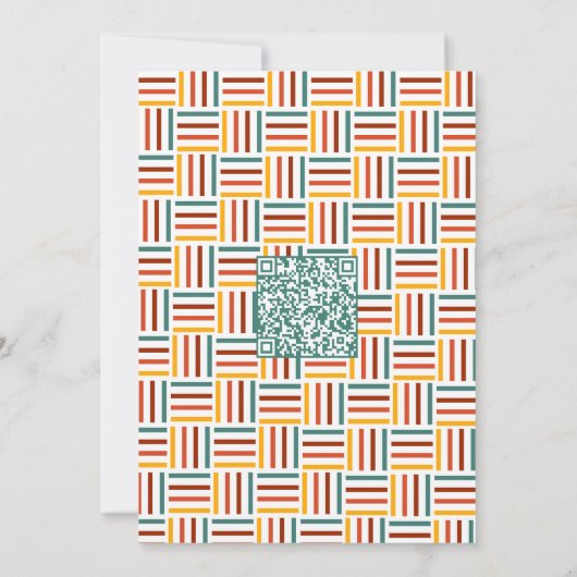 Invitation Ligne Super Retro 70 avec Mariage QR (Dos)