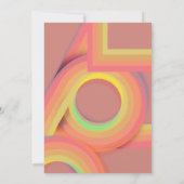 Invitation Lignes courbes rétro super seventies (Dos)