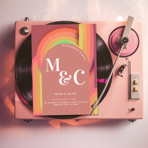 Invitation Lignes courbes rétro super seventies