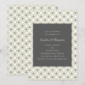 Invitation Lignes Crème de Mariage de Style Moderne Milieu de (Devant / Derrière)