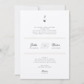 Invitation Lignes de barres classiques Double Monogramme Mari (Devant)