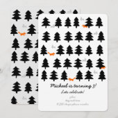 Invitation lignes de forêt sauvage sur fond blanc (Devant / Derrière)