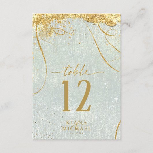 Invitation Lignes fines Gold Abstrait Mariage Sage ID867 (Dos)