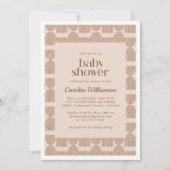 Invitation Lignes géométriques boho terracotta Baby Shower (Devant)