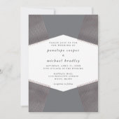 Invitation Lignes géométriques modernes Mariage gris (Devant)