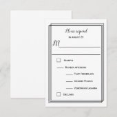 Invitation Lignes Géométriques Modernes - RSVP avec Choix de (Devant / Derrière)