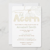 Invitation Lil Acorn - croquis de branche et lettres (Devant)