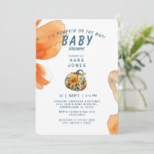 Invitation L'il Citrouille sur le chemin Baby shower d'automn (Debout devant)