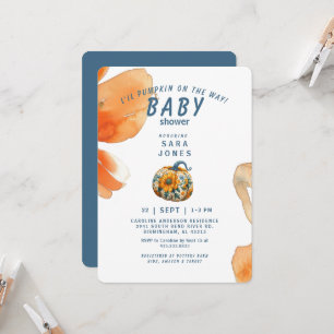 Invitation L'il Citrouille sur le chemin Baby shower d'automn